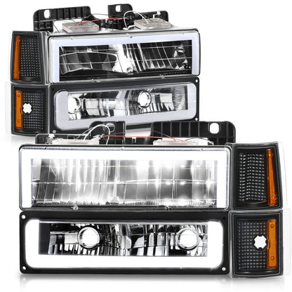 FAROS CLEAR LENS,AMBER REFLECTOR,BLACK HOUSING,8PCS,LED BAR