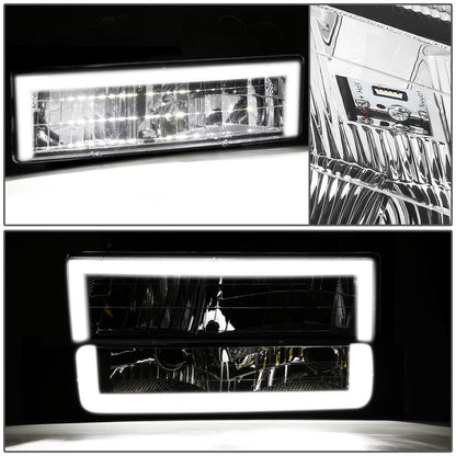 FAROS CLEAR LENS,AMBER REFLECTOR,CHROME HOUSING,8PCS,LED BAR