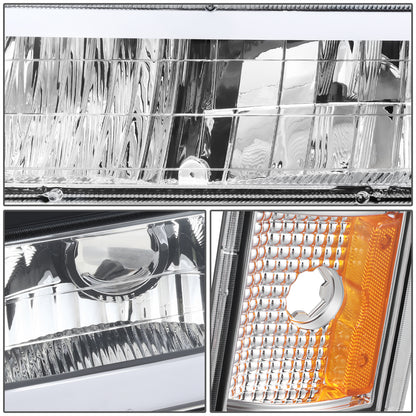FAROS CLEAR LENS,AMBER REFLECTOR,CHROME HOUSING,8PCS,LED BAR