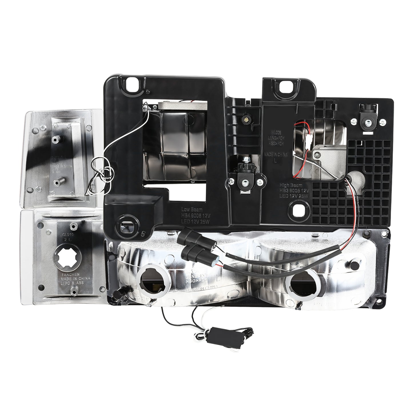 FAROS CLEAR LENS,AMBER REFLECTOR,CHROME HOUSING,8PCS,LED BAR