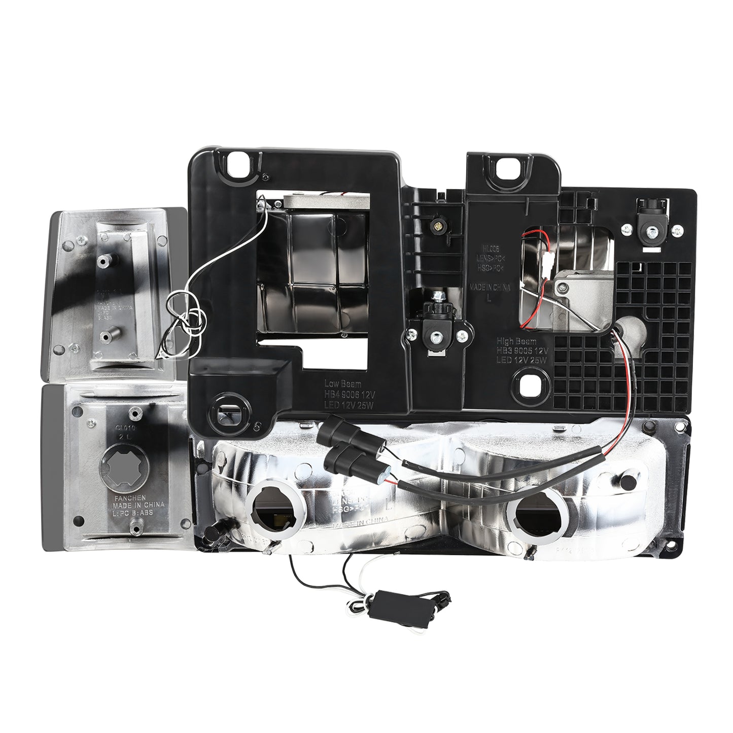 FAROS SMOKE LENS,AMBER REFLECTOR,CHROME HOUSING,8PCS,LED BAR