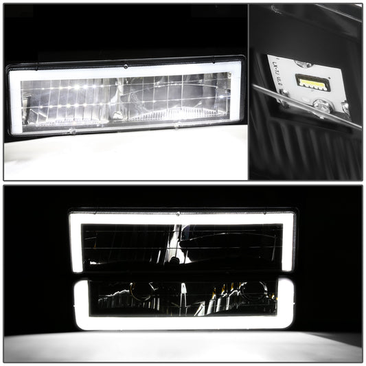 FAROS CLEAR LENS,AMBER REFLECTOR,BLACK HOUSING,8PCS,LED BAR