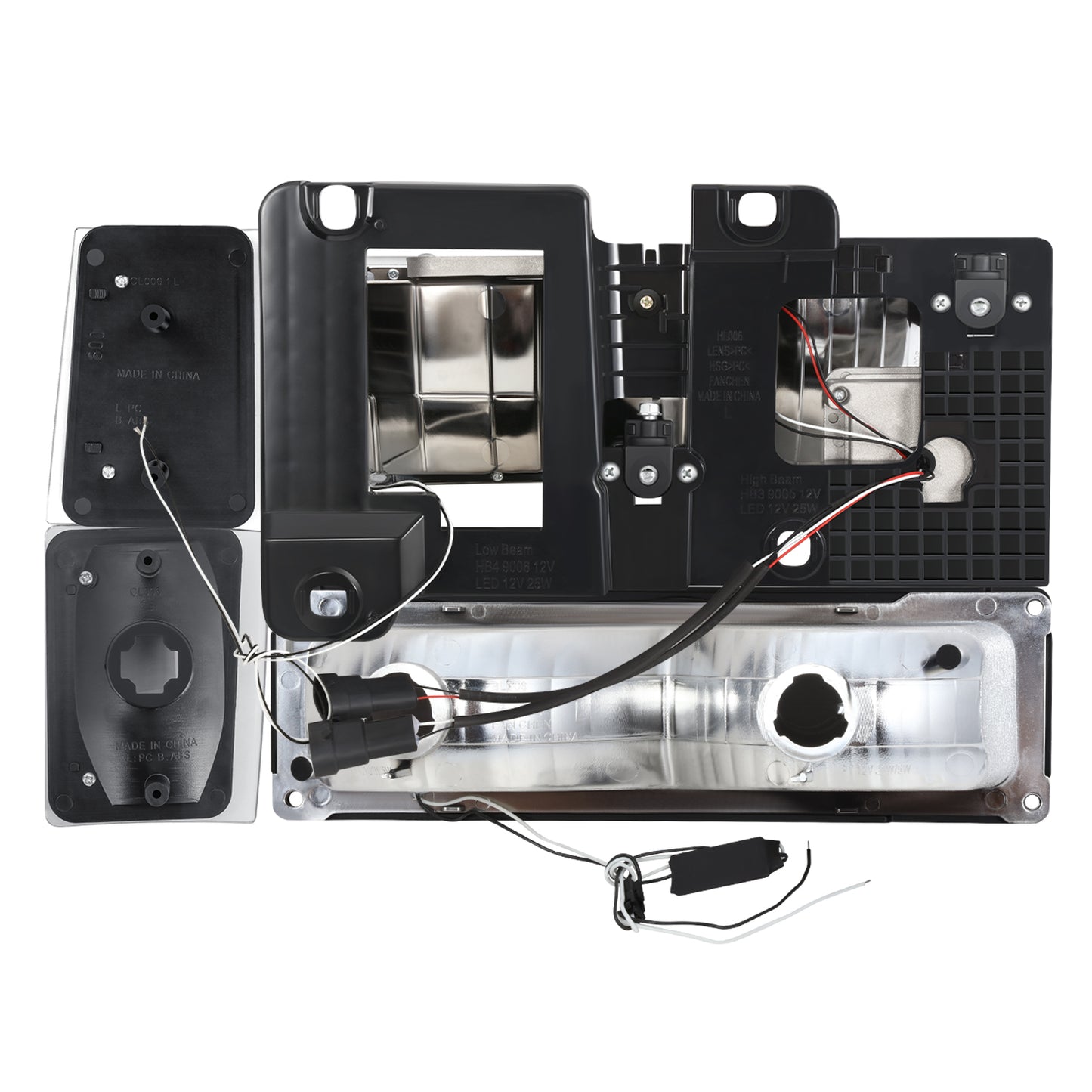 FAROS CLEAR LENS,AMBER REFLECTOR,BLACK HOUSING,8PCS,LED BAR