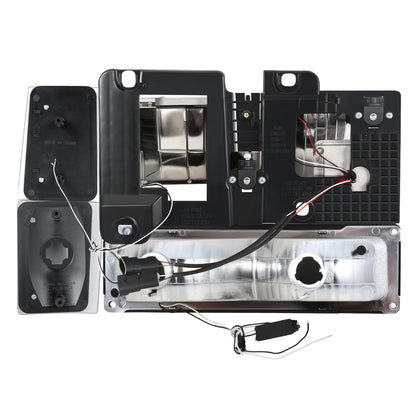 FAROS CLEAR LENS,AMBER REFLECTOR,BLACK HOUSING,8PCS,LED BAR