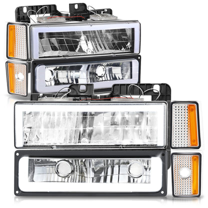 FAROS CLEAR LENS,AMBER REFLECTOR,CHROME HOUSING,8PCS,LED BAR