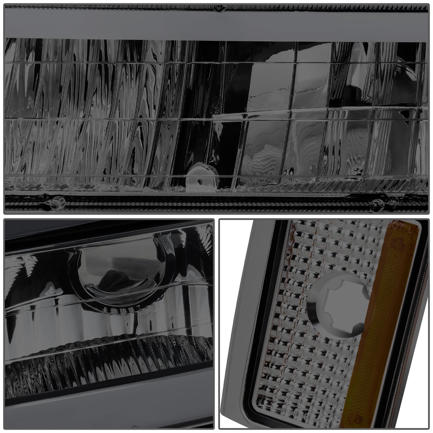 FAROS SMOKE LENS,AMBER REFLECTOR,CHROME HOUSING,8PCS,LED BAR