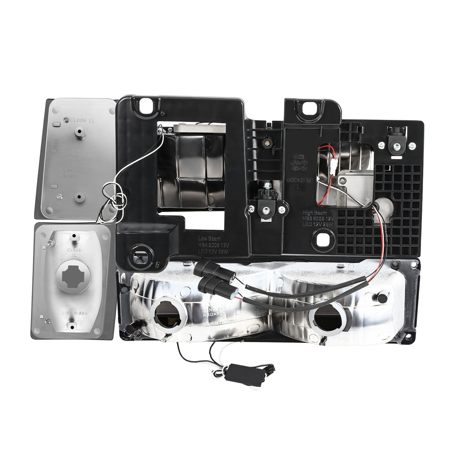 FAROS SMOKE LENS,AMBER REFLECTOR,CHROME HOUSING,8PCS,LED BAR