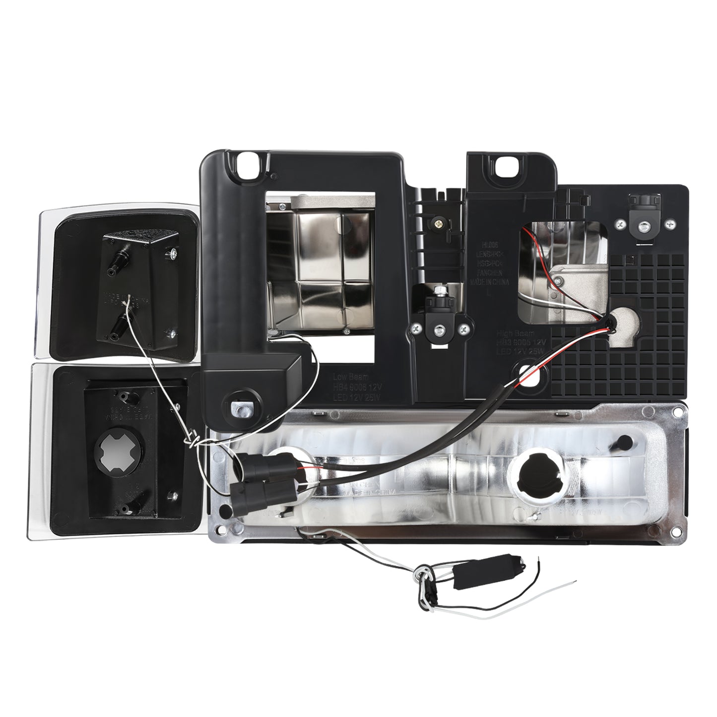 FAROS CLEAR LENS,AMBER REFLECTOR,BLACK HOUSING,8PCS,LED BAR