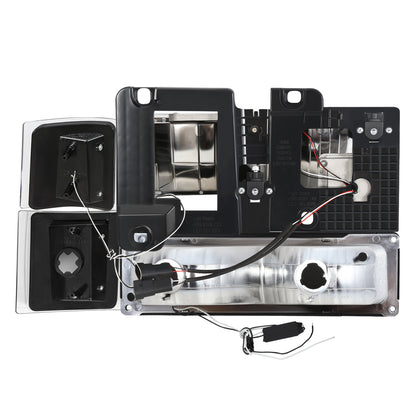 FAROS CLEAR LENS,AMBER REFLECTOR,BLACK HOUSING,8PCS,LED BAR