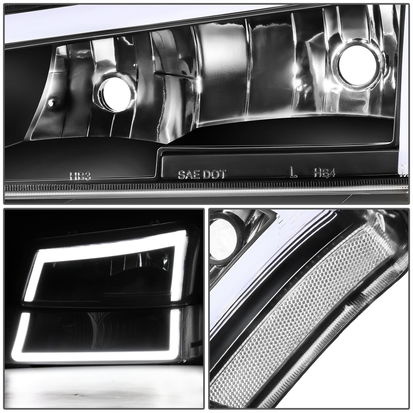 FAROS 03-06 CHEVY SILVERADO 1500, 2500, 2500HD, 3500, 3500HD, CHEVY AVALANCHE 1500, 2500 / 2007 SILVERADO 1500, 1500HD, 2500HD, 3500 CLASSIC - FITS AVALANCHE MODELS WITHOUT FACTORY CLADDING ONLY - REQUIRES WIRING TO EXISTING VEHICLE WIRING HARNESS - LED