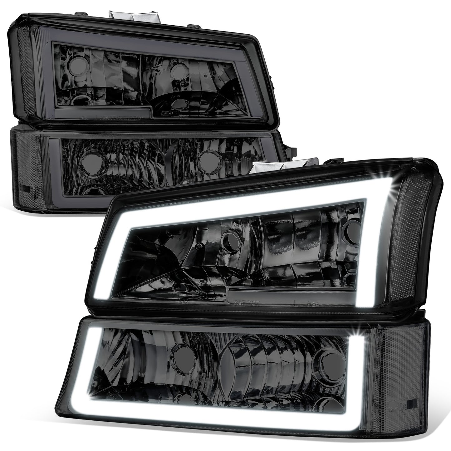 FAROS 03-06 CHEVY SILVERADO 1500, 2500, 2500HD, 3500, 3500HD, CHEVY AVALANCHE 1500, 2500 / 2007 SILVERADO 1500, 1500HD, 2500HD, 3500 CLASSIC - FITS AVALANCHE MODELS WITHOUT FACTORY CLADDING ONLY - REQUIRES WIRING TO EXISTING VEHICLE WIRING HARNESS - LED