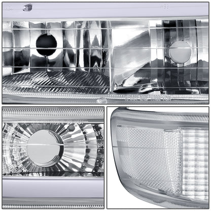 FAROS 99-02 CHEVY SILVERADO 1500, 2500 / 01-02 SILVERADO 1500HD, 2500HD, 3500 / 00-06 CHEVY SUBURBAN 1500, 2500, CHEVY TAHOE - REQUIRES WIRING TO EXISTING VEHICLE WIRING HARNESS - LED DRL - DUAL C-BAR - 4PC - CHROME HOUSING / CLEAR CORNER