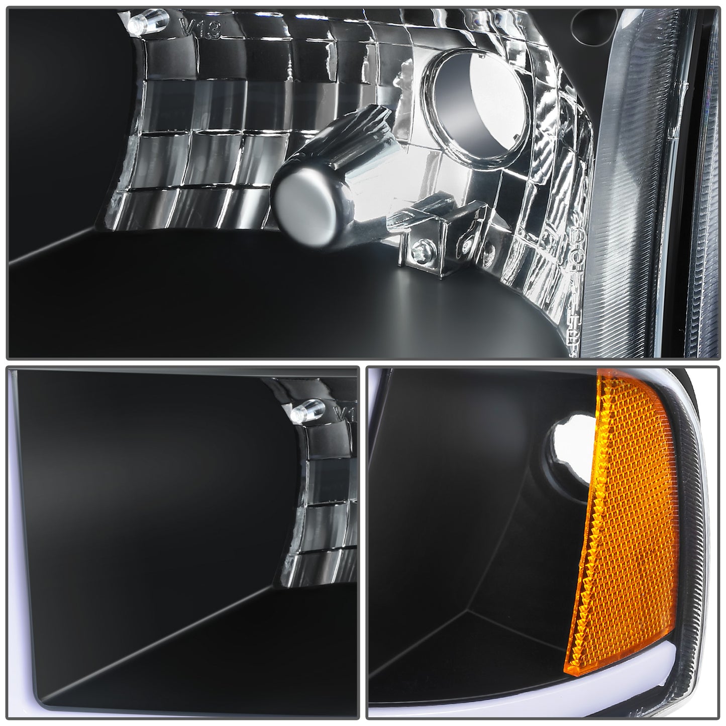 FAROS CLEAR LENS.AMBER REFLECTOR.BLACK HOUSING.4PCSLED BAR