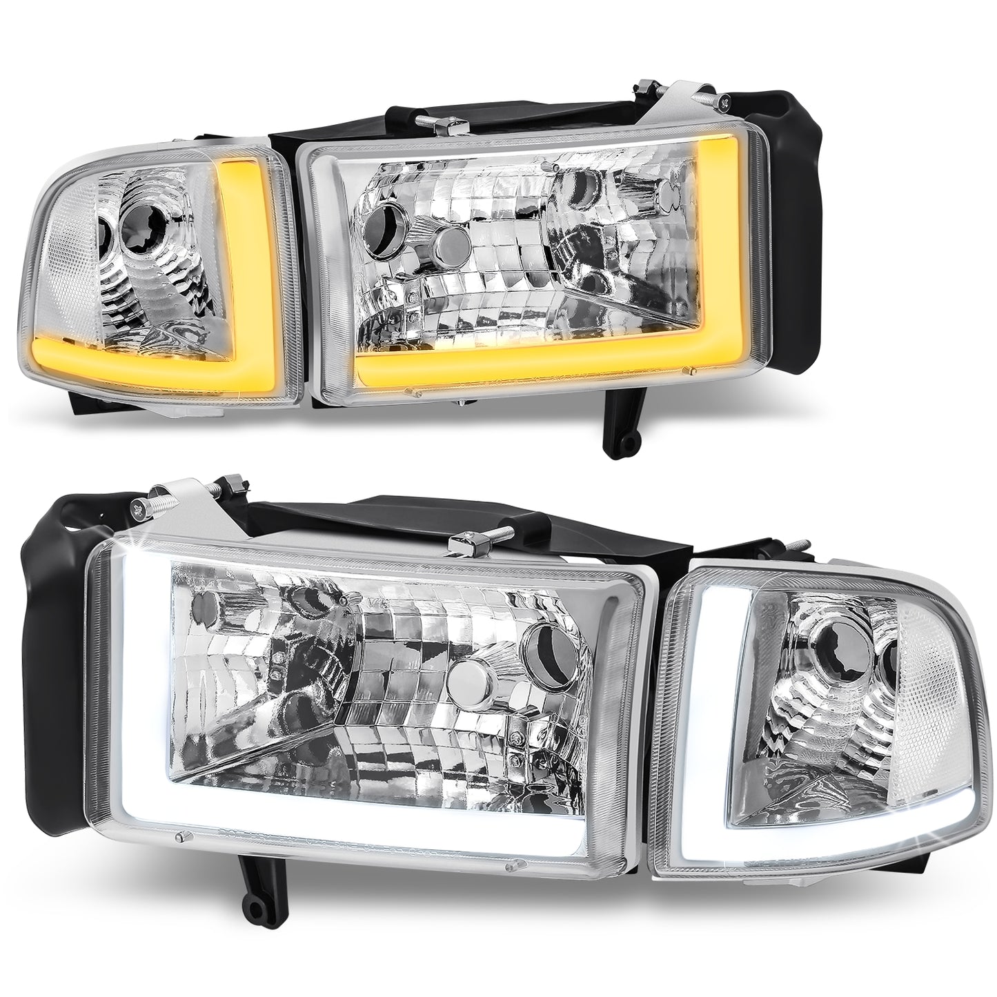 FAROS CLEAR LENS.CLEAR REFLECTOR.CHROME HOUSING.4PCS.LED BAF