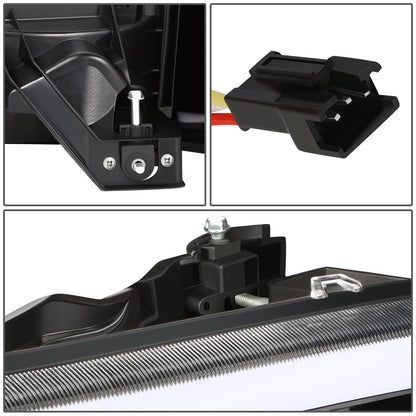 FAROS 99-06 GMC SIERRA 1500, GMC YUKON / 00-06 YUKON XL 1500, 2500 / 01-06 SIERRA 2500HD, 3500 / 2007 SIERRA 1500 CLASSIC, 2500HD CLASSIC, 3500 CLASSIC - EXCLUDES C3, DENALI MODELS - LED DRL - SWITCHBACK TURN SIGNAL - 4PC - BLACK HOUSING / CLEAR CORNER