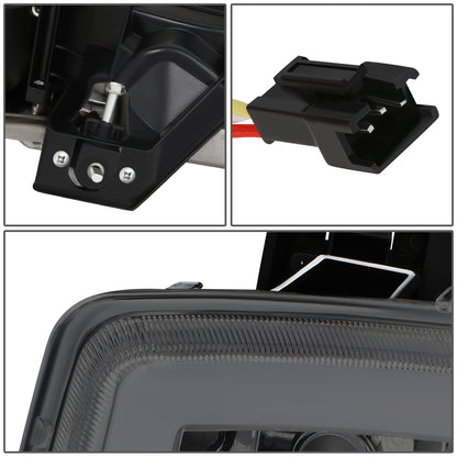 FAROS 99-06 GMC SIERRA 1500, GMC YUKON / 00-06 YUKON XL 1500, 2500 / 01-06 SIERRA 2500HD, 3500 / 2007 SIERRA 1500 CLASSIC, 2500HD CLASSIC, 3500 CLASSIC - EXCLUDES C3, DENALI MODELS - LED DRL - SWITCHBACK TURN SIGNAL - 4PC - SMOKE HOUSING / CLEAR CORNER