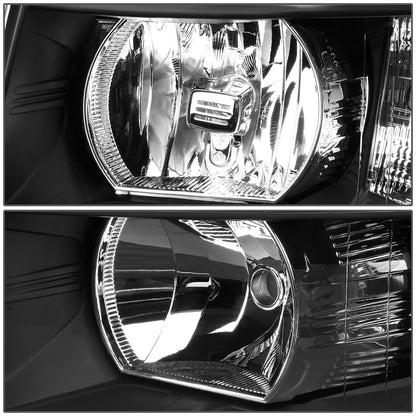 FAROS 07-13 CHEVY SILVERADO 1500 / 07-14 CHEVY SILVERADO 2500 / 3500 & HD MODELS - LED - REFLECTOR - BLACK HOUSING / CLEAR CORNER - H11 LOW BEAM / 9005 HIGH BEAM