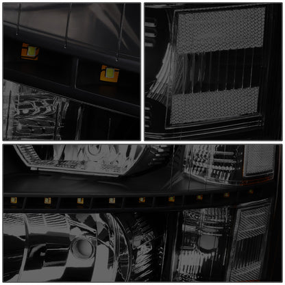 FAROS 07-13 CHEVY SILVERADO 1500 / 07-14 CHEVY SILVERADO 2500 / 3500 & HD MODELS - LED - REFLECTOR - BLACK HOUSING / CLEAR CORNER / SMOKE LENS - H11 LOW BEAM / 9005 HIGH BEAM