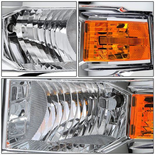 FAROS 14-15 CHEVY SILVERADO 1500, 2500HD, 3500HD 2/4-DOOR - LED DRL - CHROME HOUSING / AMBER CORNER - H11 LOW BEAM / 9005 HIGH BEAM