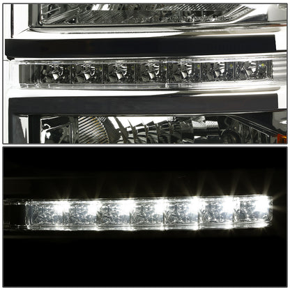 FAROS 14-15 CHEVY SILVERADO 1500, 2500HD, 3500HD 2/4-DOOR - LED DRL - SMOKE HOUSING / AMBER CORNER - H11 LOW BEAM / 9005 HIGH BEAM