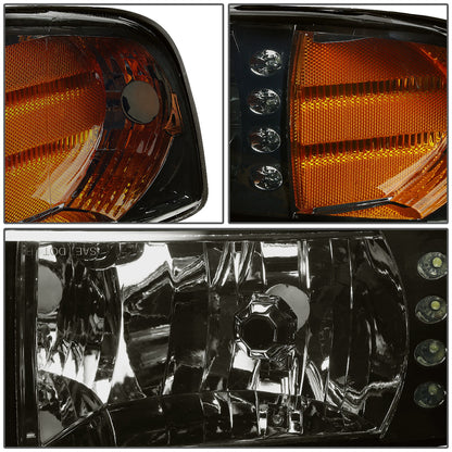 FAROS 94-02 DODGE RAM 2500, 3500 / 2001 RAM 1500 2/4-DOOR - 1PC - LED - SMOKE HOUSING / AMBER CORNER - 9004 LOW BEAM / HIGH BEAM