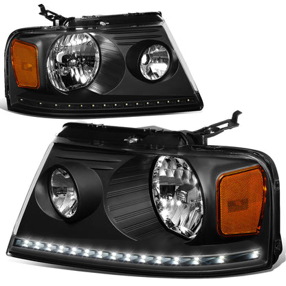 FAROS 04-08 FORD F-150 / 06-08 LINCOLN MARK LT - LED DRL - BLACK HOUSING / AMBER CORNER