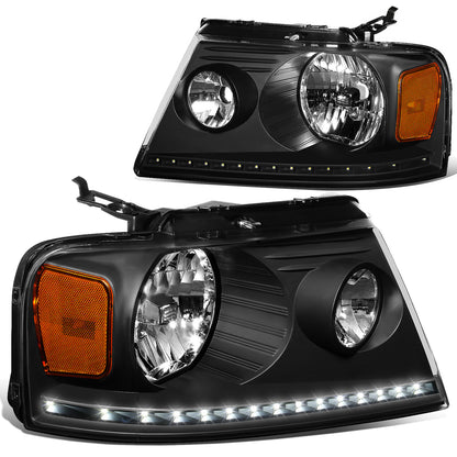 FAROS 04-08 FORD F-150 / 06-08 LINCOLN MARK LT - LED DRL - BLACK HOUSING / AMBER CORNER