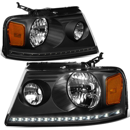 FAROS 04-08 FORD F-150 / 06-08 LINCOLN MARK LT - LED DRL - BLACK HOUSING / AMBER CORNER