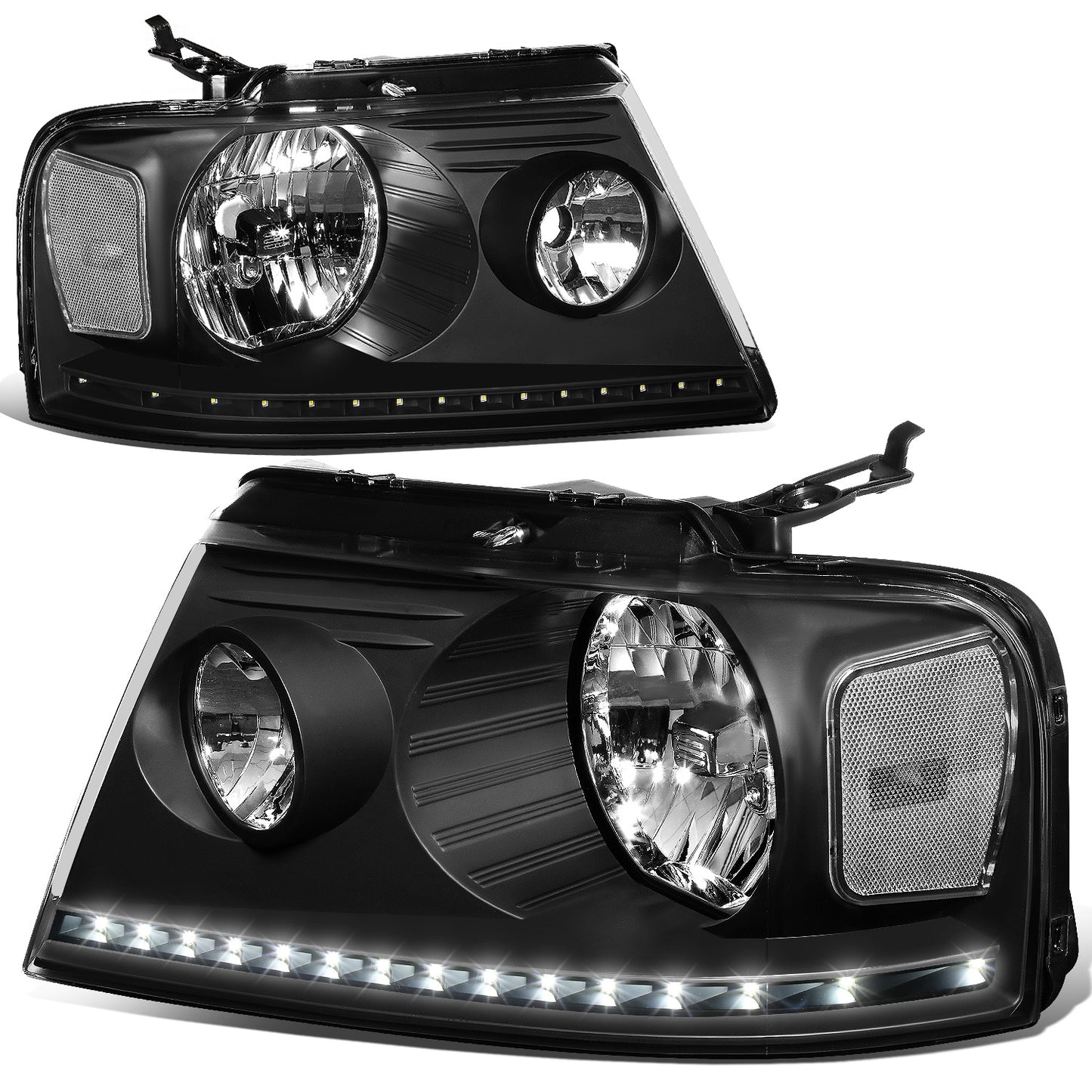 FAROS 04-08 FORD F-150 / 06-08 LINCOLN MARK LT - LED DRL - BLACK HOUSING / CLEAR CORNER