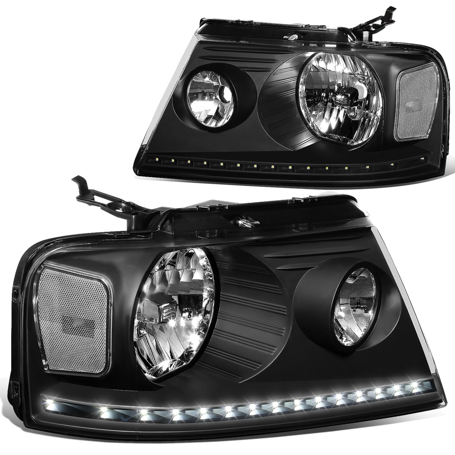 FAROS 04-08 FORD F-150 / 06-08 LINCOLN MARK LT - LED DRL - BLACK HOUSING / CLEAR CORNER