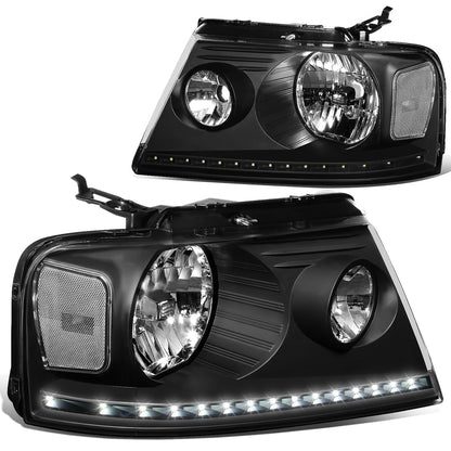 FAROS 04-08 FORD F-150 / 06-08 LINCOLN MARK LT - LED DRL - BLACK HOUSING / CLEAR CORNER
