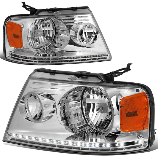 FAROS 04-08 FORD F-150 / 06-08 LINCOLN MARK LT - LED DRL - CHROME HOUSING / AMBER CORNER