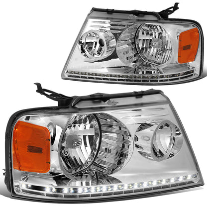 FAROS 04-08 FORD F-150 / 06-08 LINCOLN MARK LT - LED DRL - CHROME HOUSING / AMBER CORNER