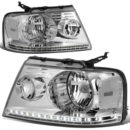FAROS 04-08 FORD F-150 / 06-08 LINCOLN MARK LT - LED DRL - CHROME HOUSING / CLEAR CORNER