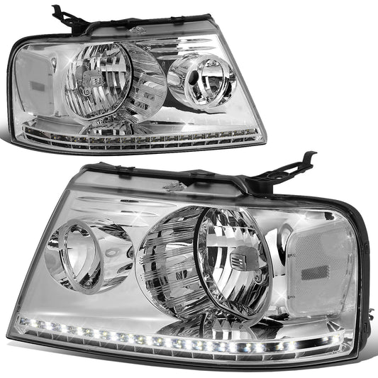 FAROS 04-08 FORD F-150 / 06-08 LINCOLN MARK LT - LED DRL - CHROME HOUSING / CLEAR CORNER