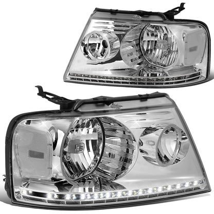 FAROS 04-08 FORD F-150 / 06-08 LINCOLN MARK LT - LED DRL - CHROME HOUSING / CLEAR CORNER