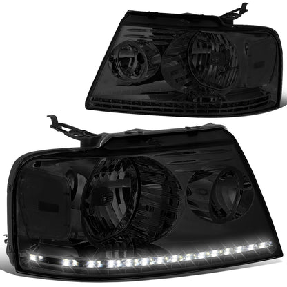 FAROS 04-08 FORD F-150 / 06-08 LINCOLN MARK LT - LED DRL - SMOKE HOUSING / CLEAR CORNER