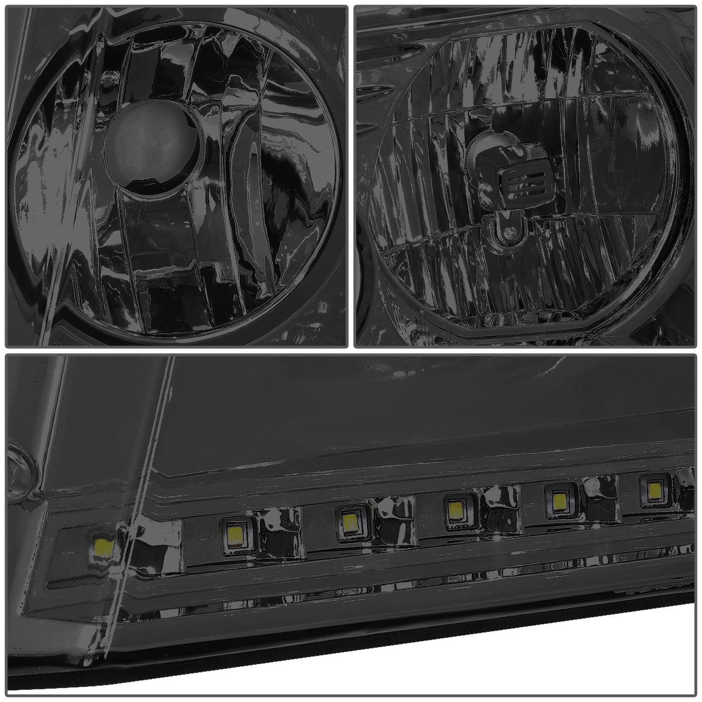 FAROS 04-08 FORD F-150 / 06-08 LINCOLN MARK LT - LED DRL - SMOKE HOUSING / CLEAR CORNER