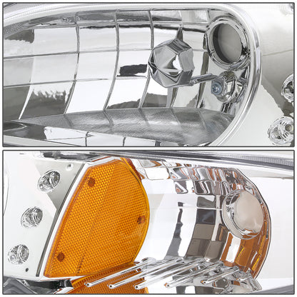 FAROS 94-98 FORD MUSTANG 2-DOOR - 1PC - LED - CHROME HOUSING / AMBER CORNER - 9007 LOW BEAM / HIGH BEAM