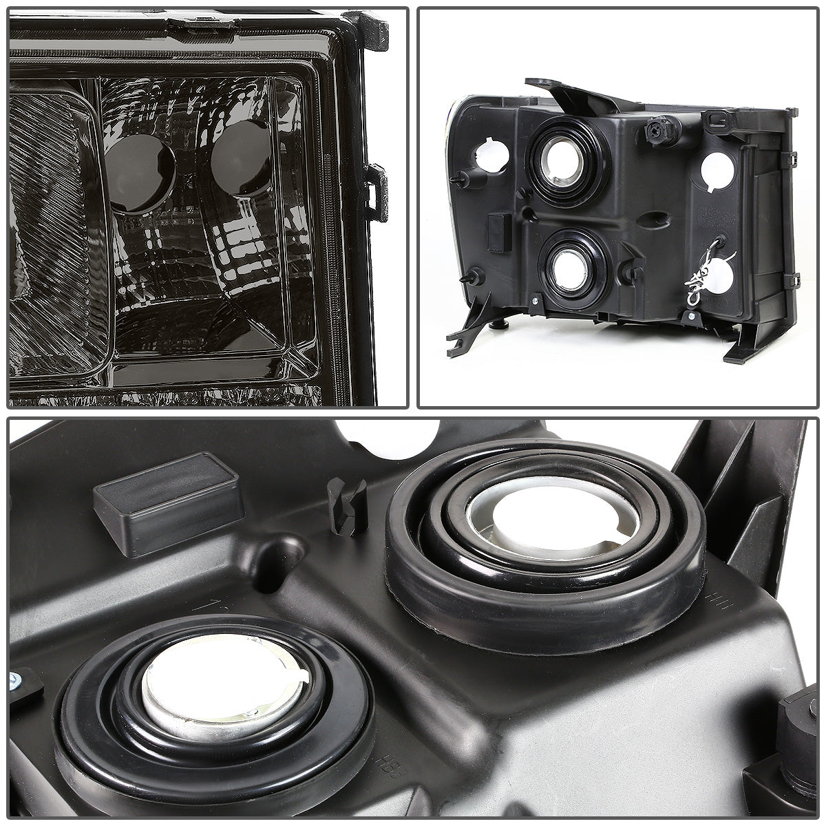 FAROS 07-13 GMC SIERRA 1500 / 07-14 GMC SIERRA 2500 , 3500 2/4-DOOR - LED DRL - SMOKE HOUSING / AMBER CORNER - H11 LOW BEAM / 9005 HIGH BEAM