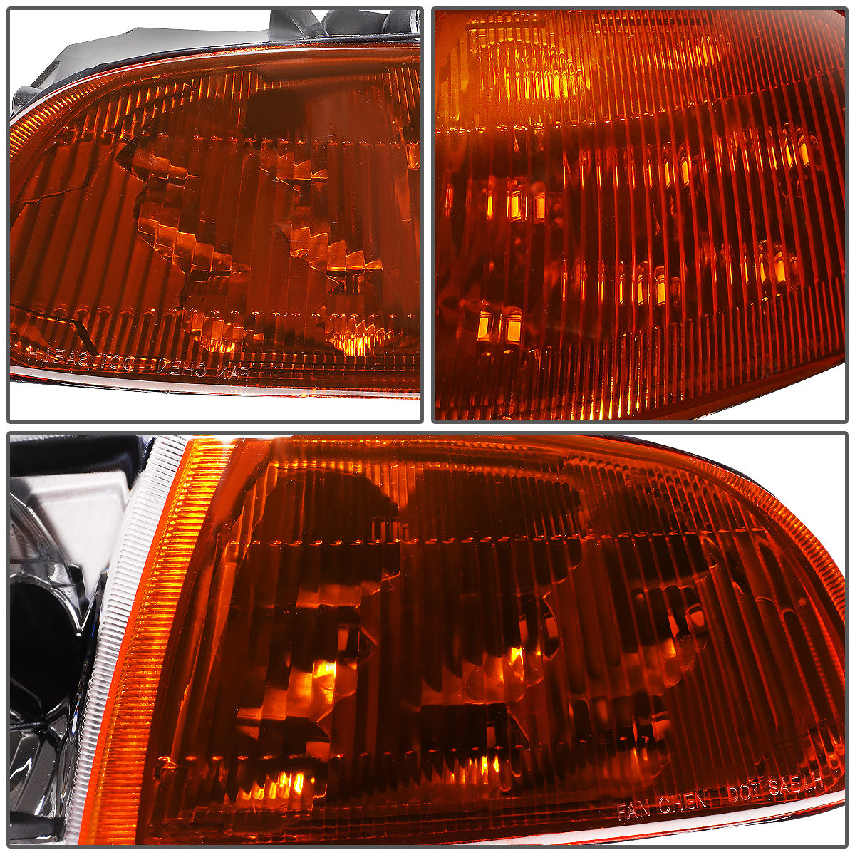 FAROS 92-95 HONDA CIVIC 2/3DR - LED DRL - BLACK HOUSING / AMBER CORNER - H4 HEADLIGHT / LED SIGNAL