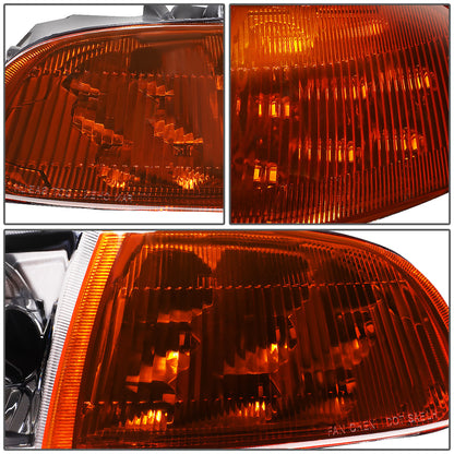 FAROS 92-95 HONDA CIVIC 2/3DR - LED DRL - BLACK HOUSING / AMBER CORNER - H4 HEADLIGHT / LED SIGNAL