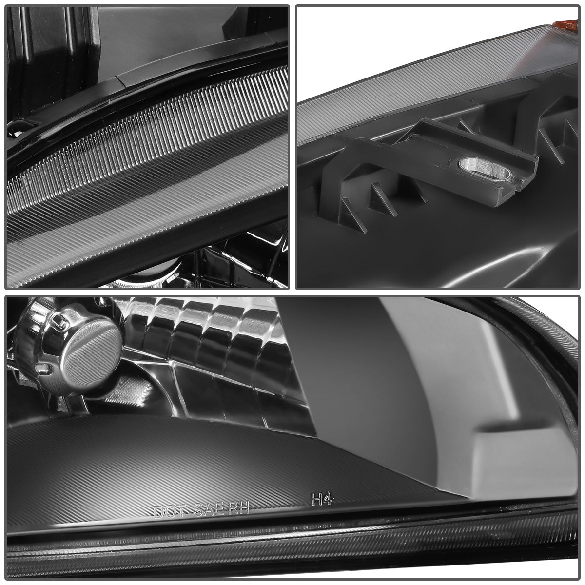 FAROS 92-95 HONDA CIVIC 2/3DR - LED DRL - BLACK HOUSING / AMBER CORNER - H4 HEADLIGHT / LED SIGNAL