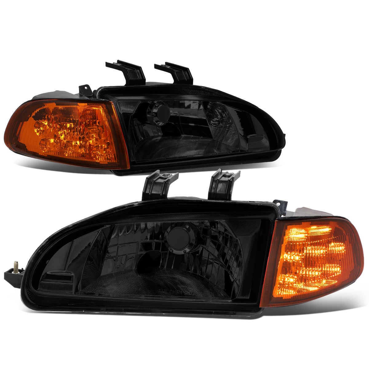 FAROS 92-95 HONDA CIVIC 2/3DR - LED DRL - SMOKE HOUSING / AMBER CORNER - H4 HEADLIGHT / LED SIGNAL
