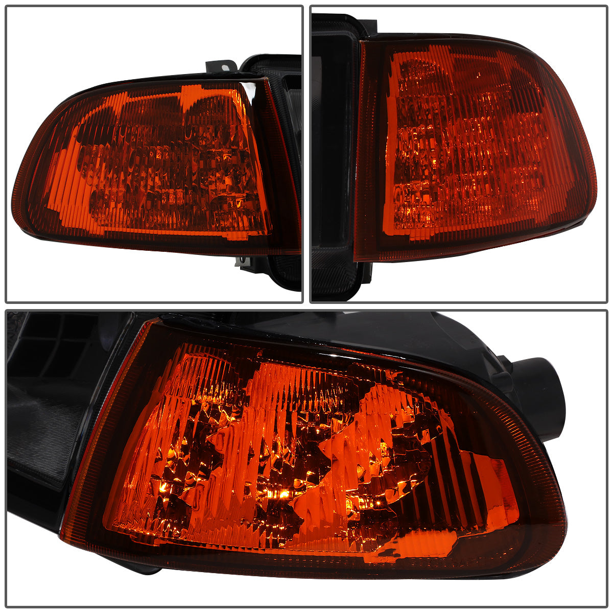 FAROS 92-95 HONDA CIVIC 2/3DR - LED DRL - SMOKE HOUSING / AMBER CORNER - H4 HEADLIGHT / LED SIGNAL