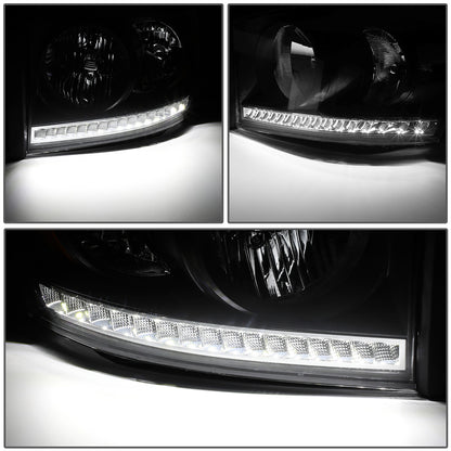 FAROS 06-08 DODGE RAM 1500 / 06-09 DODGE RAM 2500 , 3500 - FITS MODELS WITH HALOGEN HEADLAMPS ONLY - LED DRL - BLACK HOUSING / CLEAR CORNER - H13 LOW BEAM / H13 HIGH BEAM