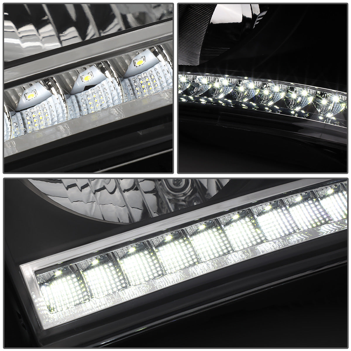 FAROS 06-08 DODGE RAM 1500 / 06-09 DODGE RAM 2500 , 3500 - FITS MODELS WITH HALOGEN HEADLAMPS ONLY - LED DRL - BLACK HOUSING / CLEAR CORNER - H13 LOW BEAM / H13 HIGH BEAM