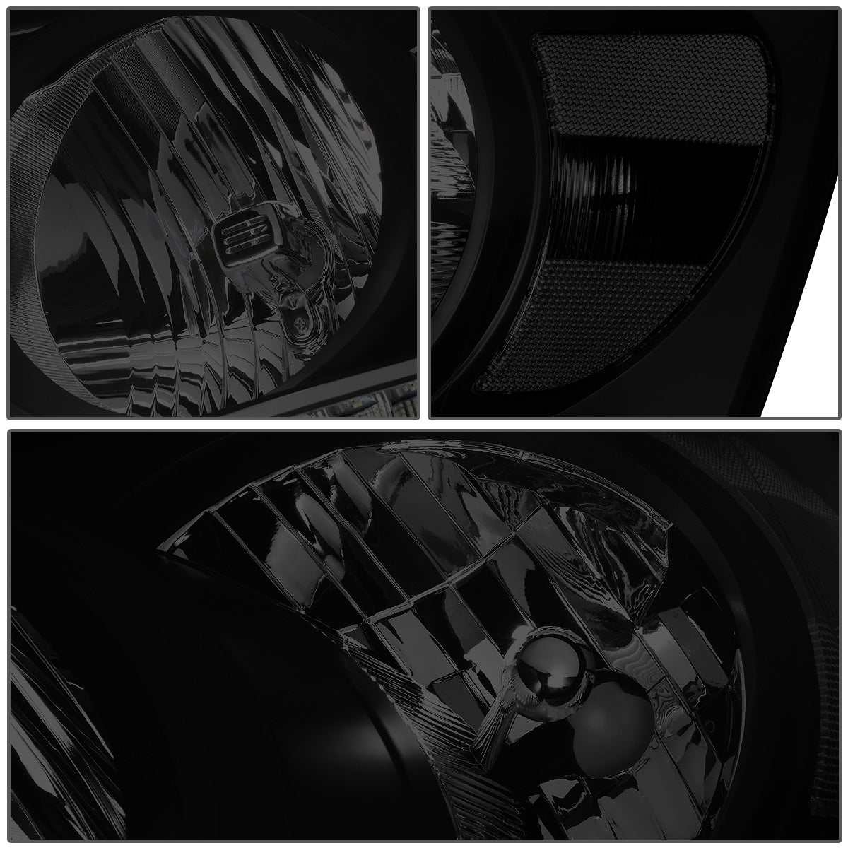 FAROS 06-08 DODGE RAM 1500 / 06-09 DODGE RAM 2500 , 3500 - FITS MODELS WITH HALOGEN HEADLAMPS ONLY - LED DRL - BLACK HOUSING / SMOKE LENS / CLEAR CORNER - H13 LOW BEAM / H13 HIGH BEAM