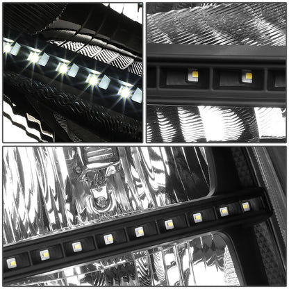 FAROS 07-13 GMC SIERRA 1500 / 07-14 GMC SIERRA 2500, 3500 - DOES NOT FIT 2007 CLASSIC STYLES - LED DRL STRIP - BLACK HOUSING / CLEAR CORNER