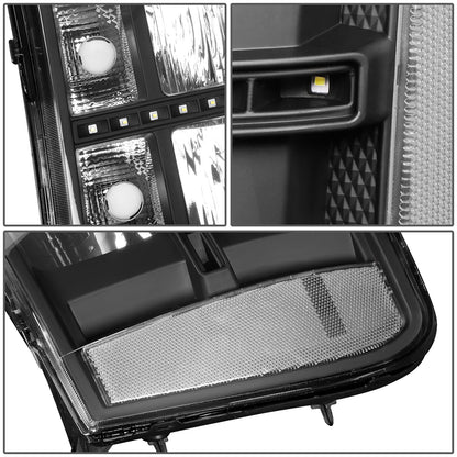 FAROS 07-13 GMC SIERRA 1500 / 07-14 GMC SIERRA 2500, 3500 - DOES NOT FIT 2007 CLASSIC STYLES - LED DRL STRIP - BLACK HOUSING / CLEAR CORNER